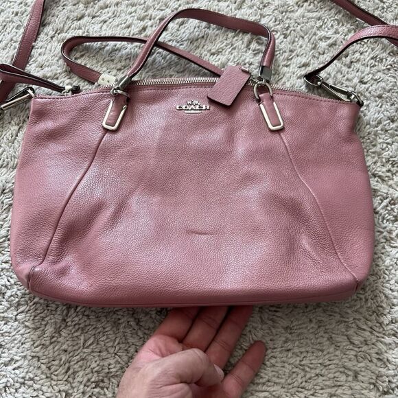 Coach Vintage Kelsey Satchel Pink Pebbled Leather Crossbody Purse w/ Wallet - Picture 5 of 16